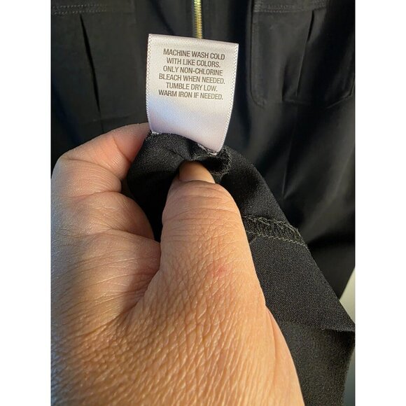 Roz & Ali Womens Black Shirt Dress Size 16 With Gold Zipper & Button Details - Picture 8 of 8